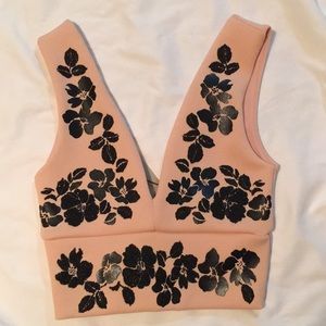 NWT ASOS embellished  crop top! Size 0.